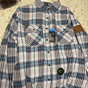 Buckle Blue and Gray Plaid Men's Shirt